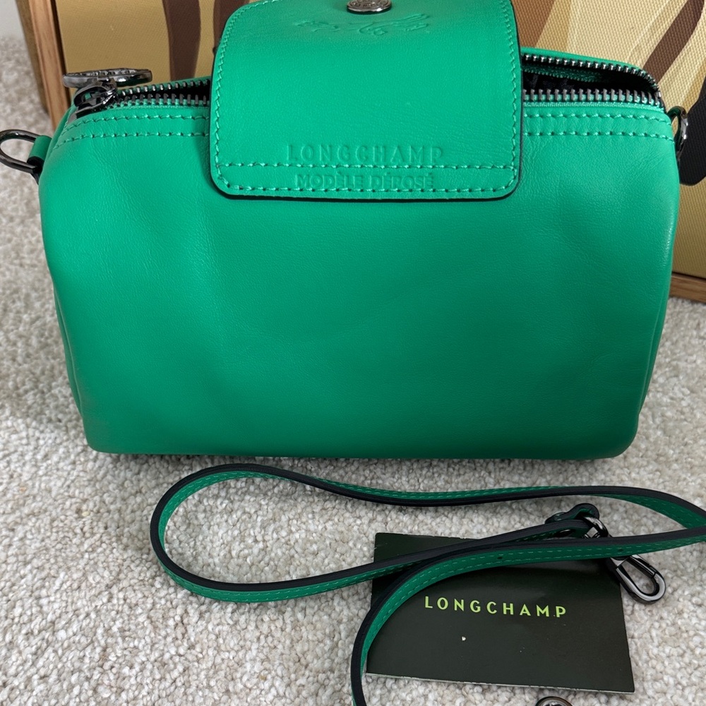 Longchamp LePliage Xtra Xs Leather Green Crossbody Bag - Picture 7 of 16